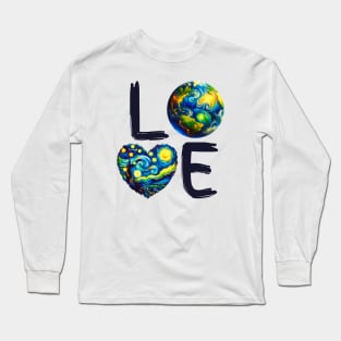 Earth Day 2024 Shirt, Mother Earth Shirt, Van Gogh Mother Nature Tshirt, Nature Lover Shirt, Earth Day Gift for Teacher, Gaia Shirt, Happy Earth Days Tee Long Sleeve T-Shirt